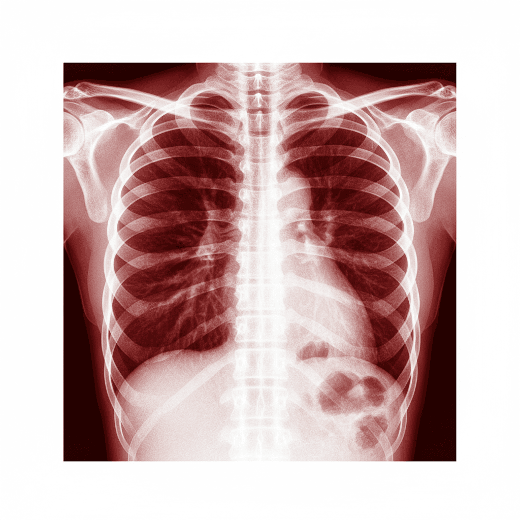 Artistic X-ray of chest and ribs
